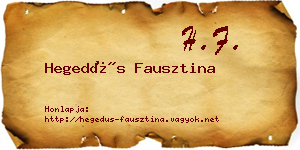 Hegedűs Fausztina névjegykártya